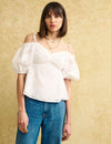 White Broderie Bardot Blouse