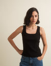 Black Square Neck Vest