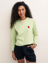 Green Stripe LS Cameron Boyfriend Tee