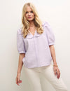 Lilac Gingham Yasmin Blouse