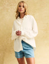 White Oversized Linen-blend Shirt