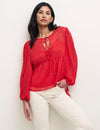 Red Floral Giovanna Chiffon Blouse