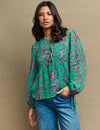 Green & Pink Floral Giovanna Blouse