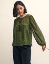 Green Floral Giovanna Blouse