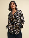 Animal Print Long Sleeve Utility Shirt