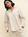 Petite Cream Pinstripe Oversized Shirt