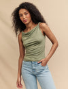 Green Twist Bardot Top