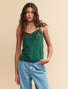 Green V-Neck Jersey Cami Top