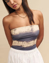 Cream and Grey Dip-Dye Bandeau Top